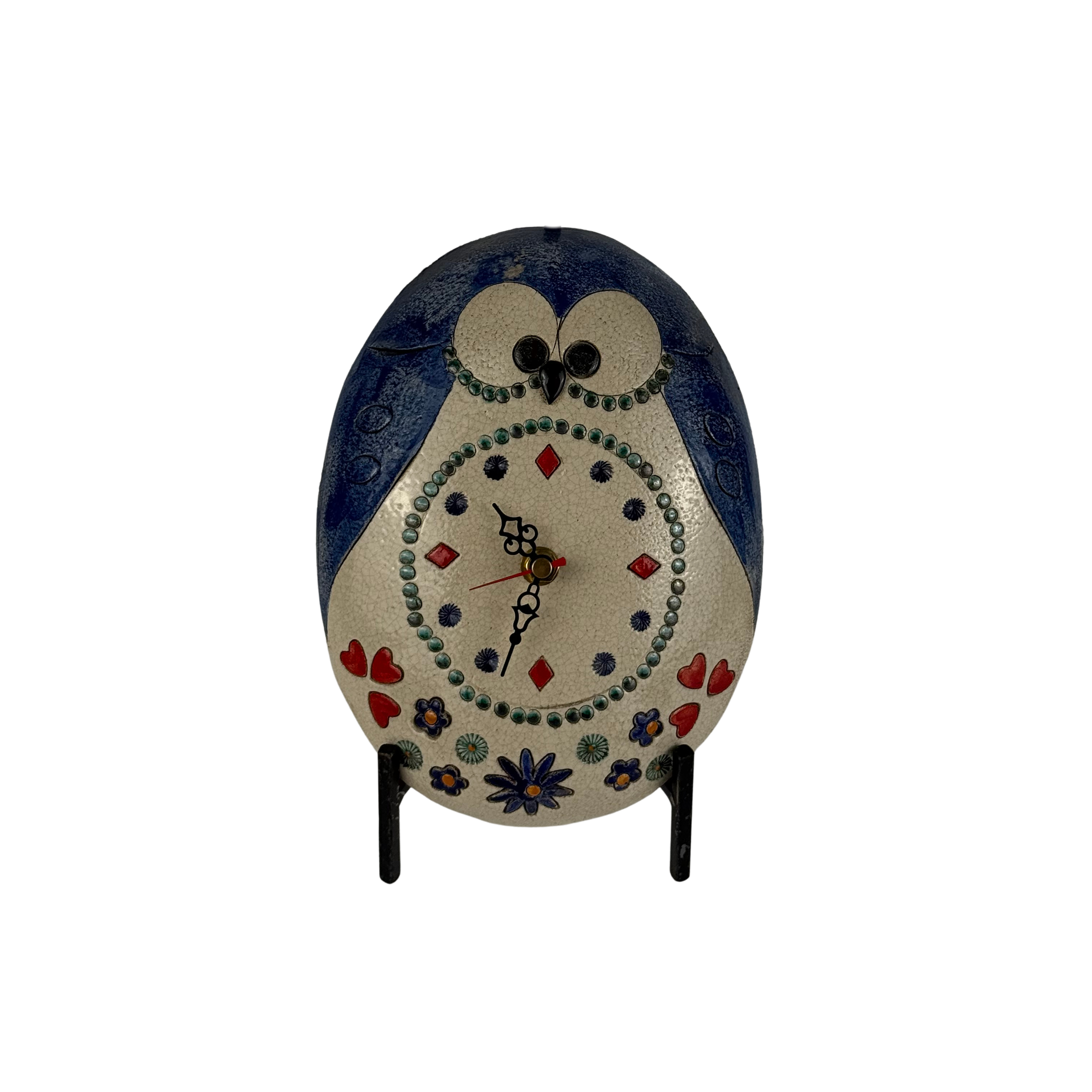 Orologio ovale gufo piccolo blù