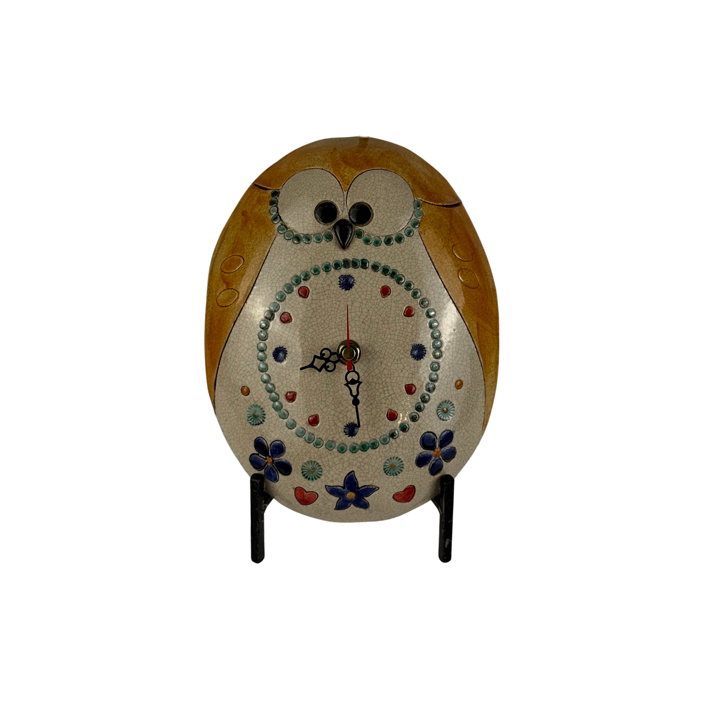 Orologio ovale gufo piccolo giallo