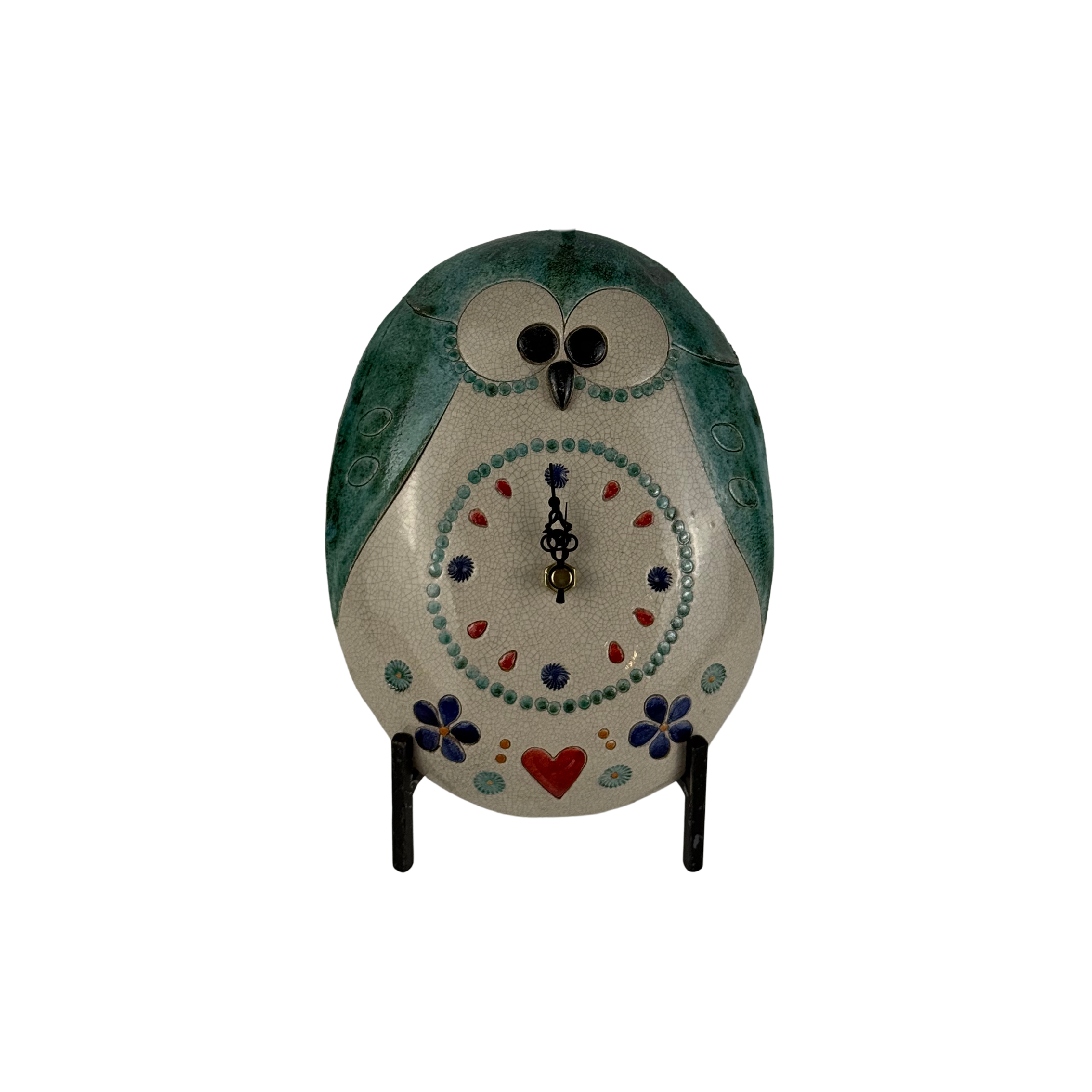 Orologio ovale gufo piccolo verde