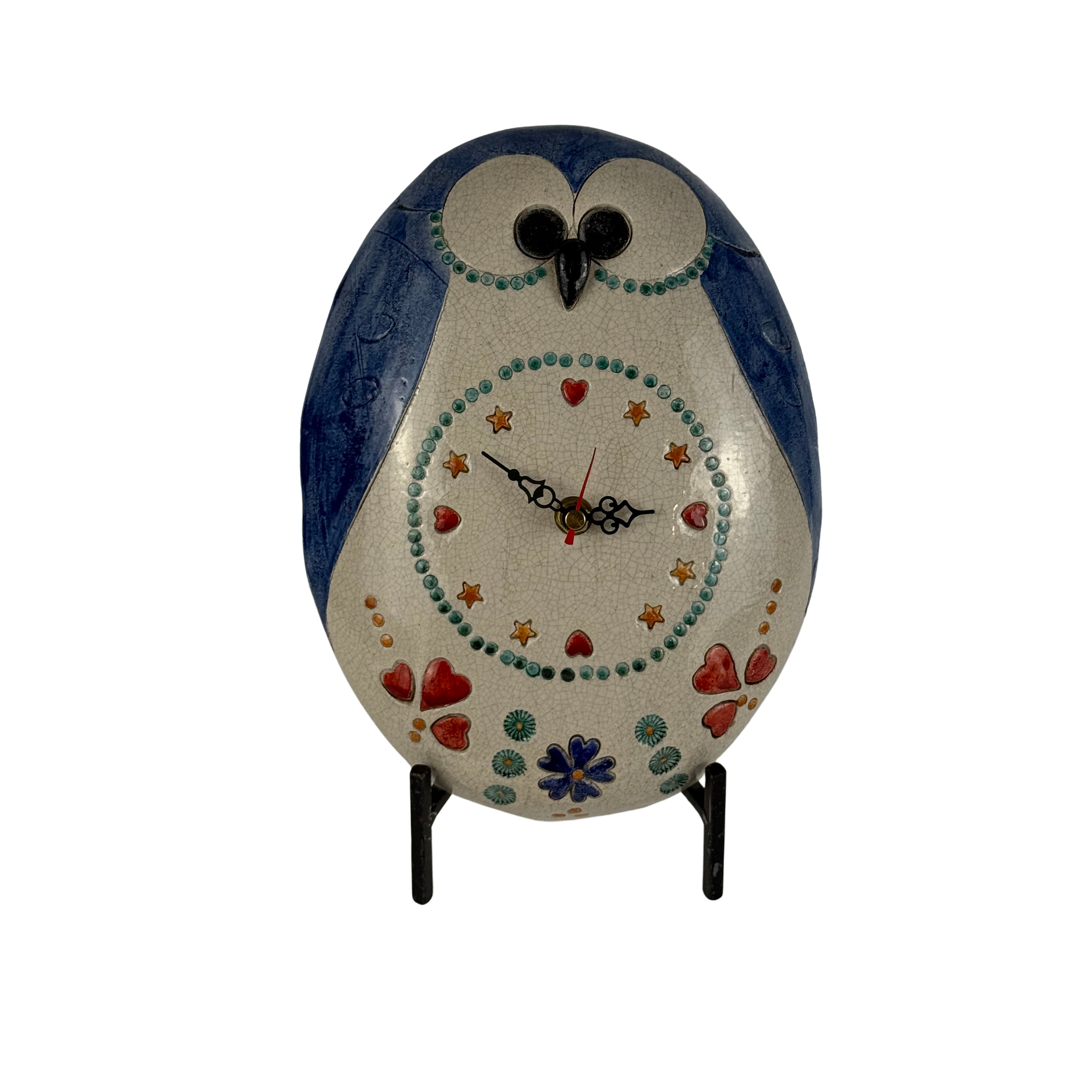 Orologio ovale gufo grande blù