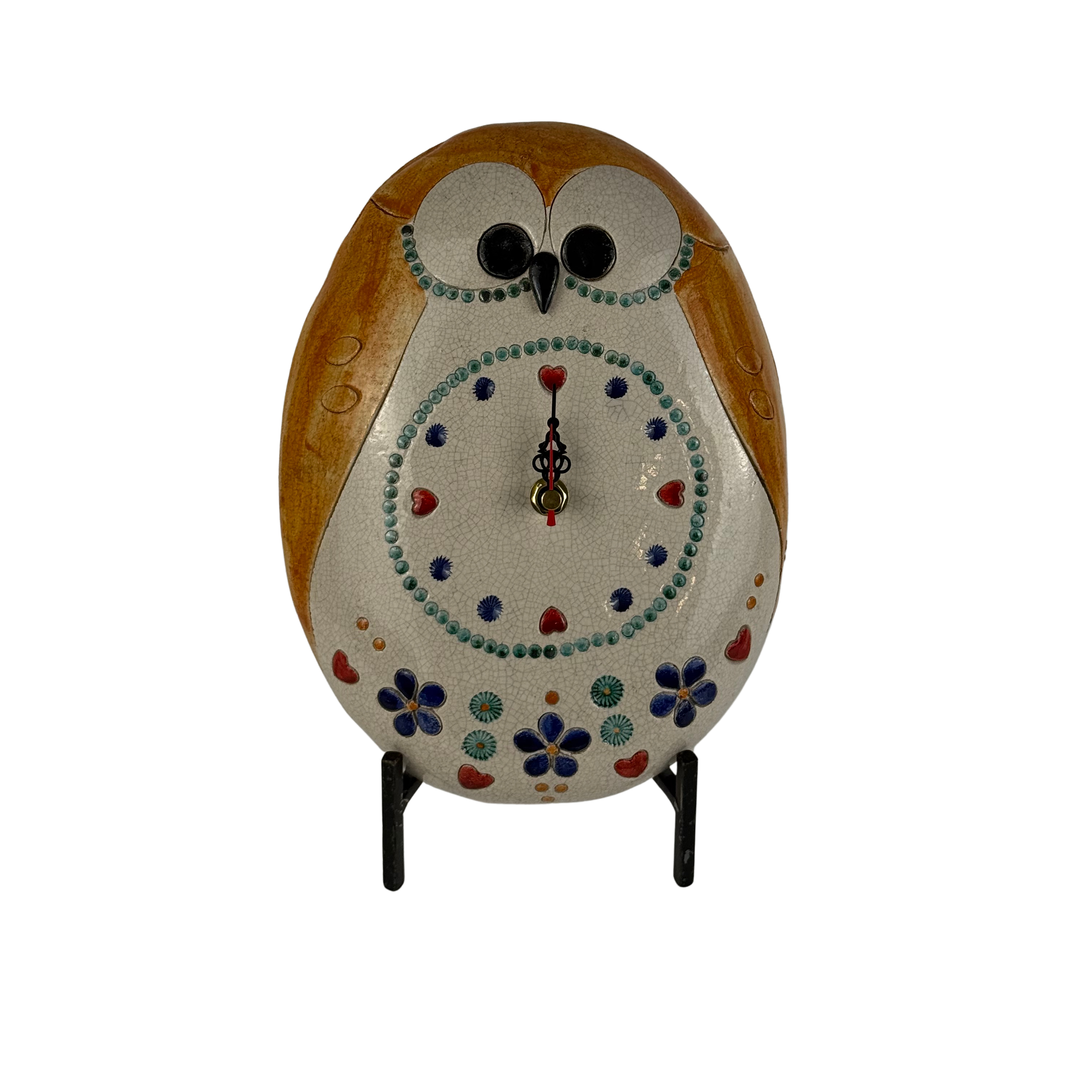 Orologio ovale gufo grande giallo