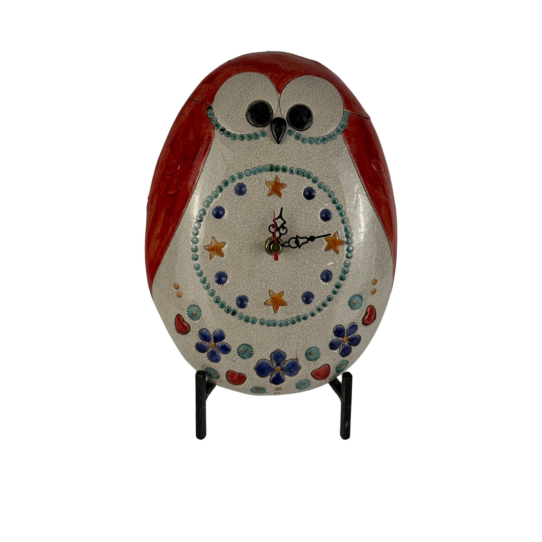 Orologio ovale gufo grande rosso