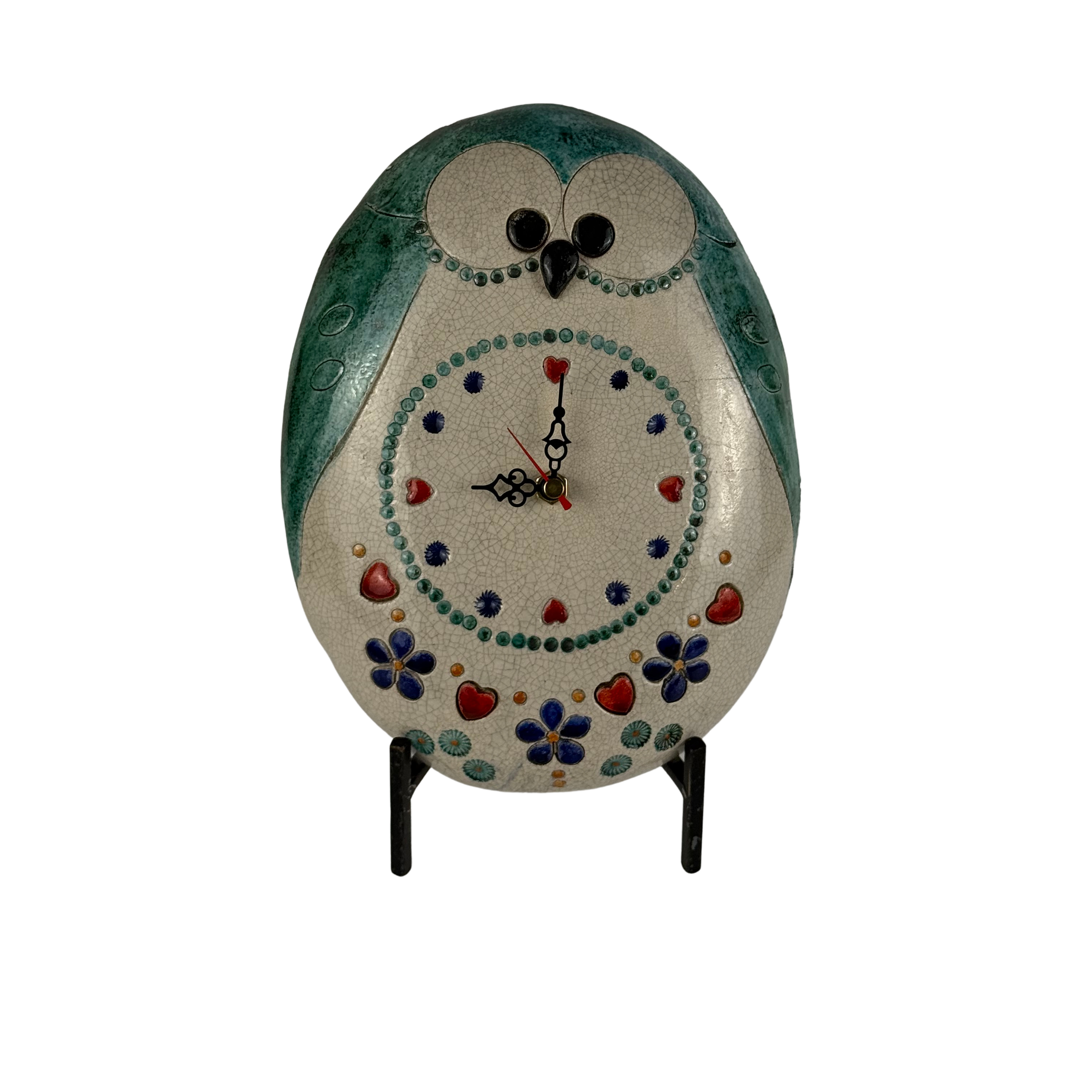 Orologio ovale gufo grande verde