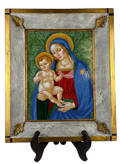 Quadro Madonna c/b fondo verde