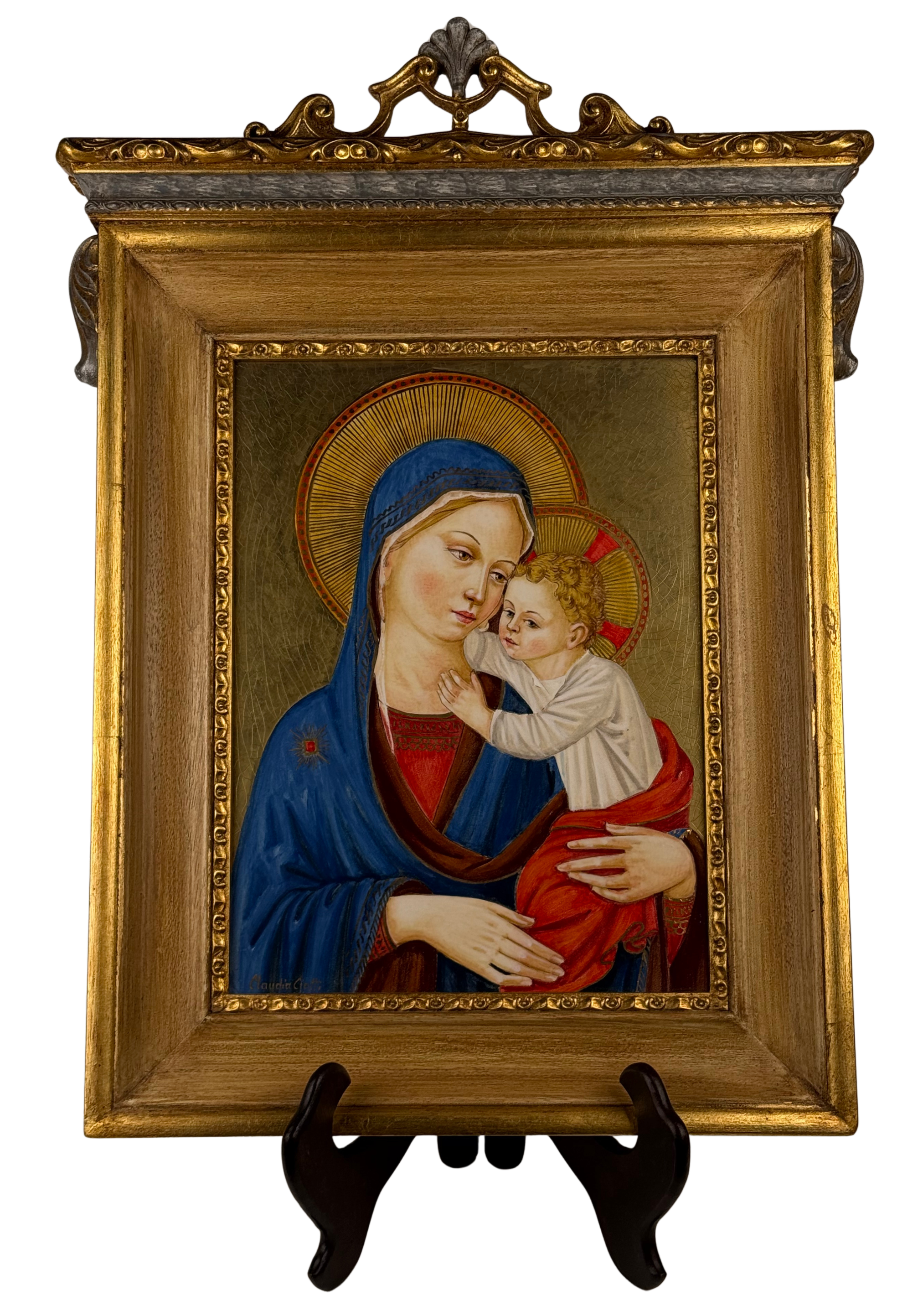 Quadro Madonna c/b fondo oro Beato Ang.