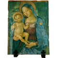 Mattonella fresco/calce  Madonna col Bambino - 18x24 cm