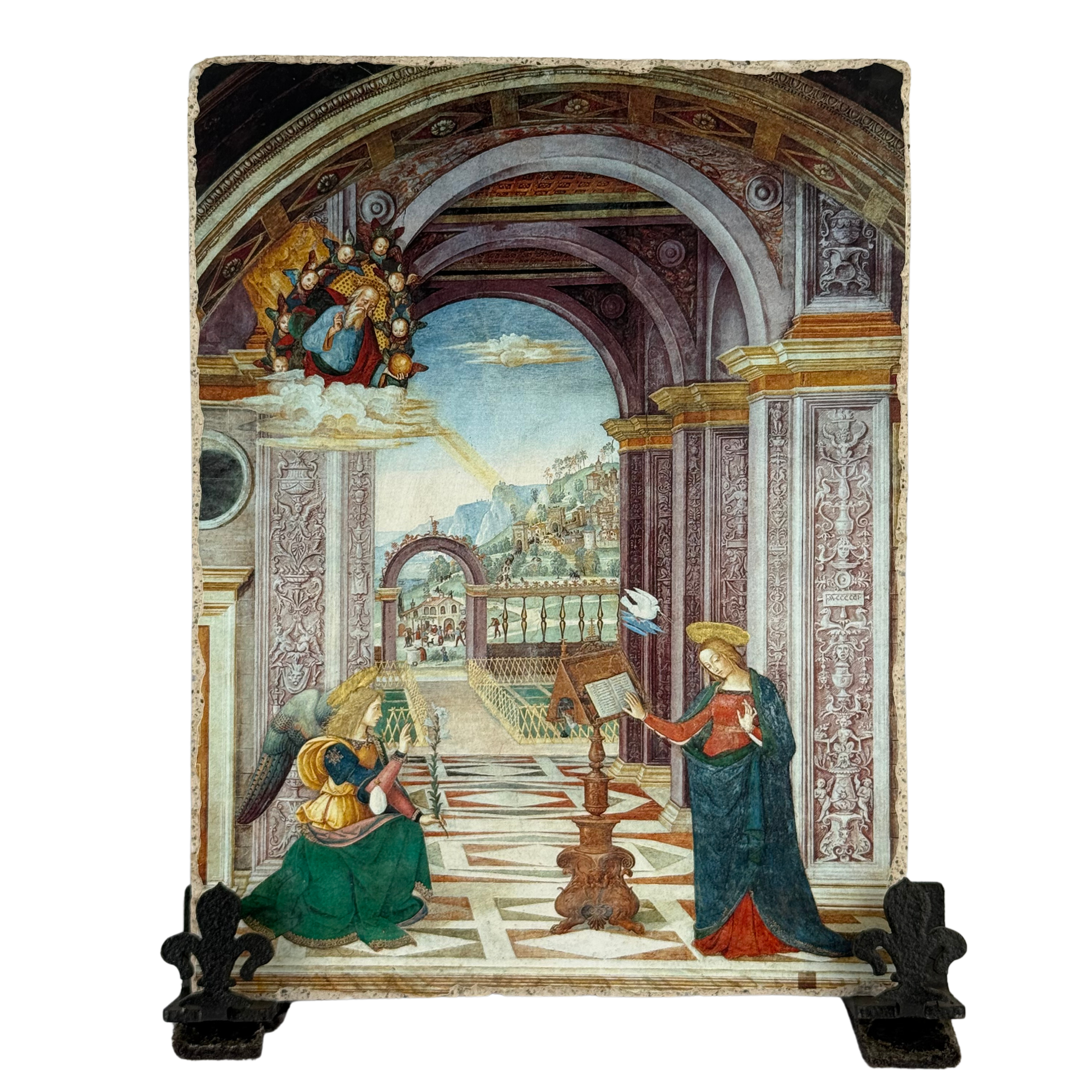 Mattonella fresco/calce  Annunciazione - 13x17 cm