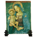 Mattonella fresco/calce  Madonna col Bambino - 13x17 cm