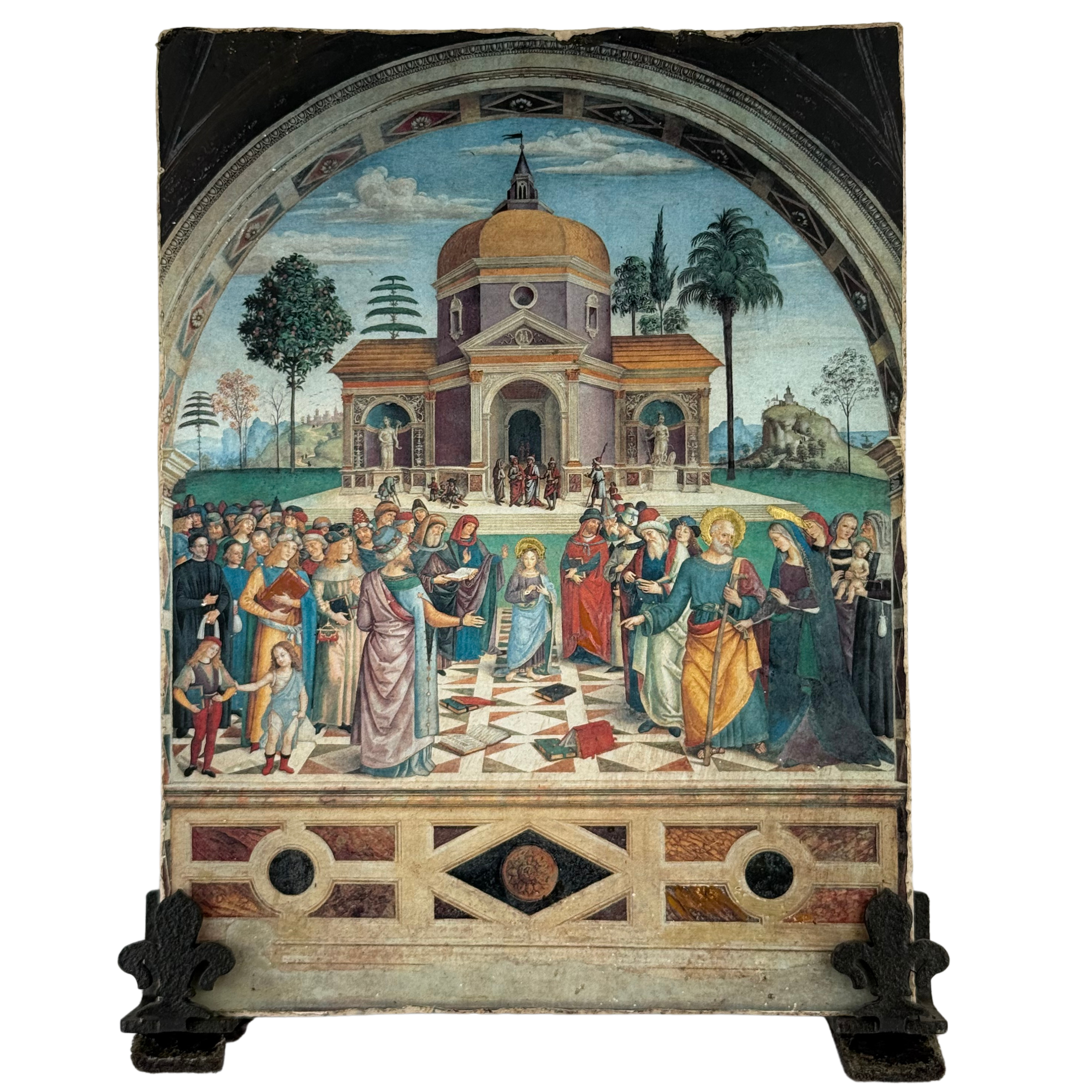 Frescoes/Lime tile - Disputation of Jesus with the Doctors - 13x17 cm