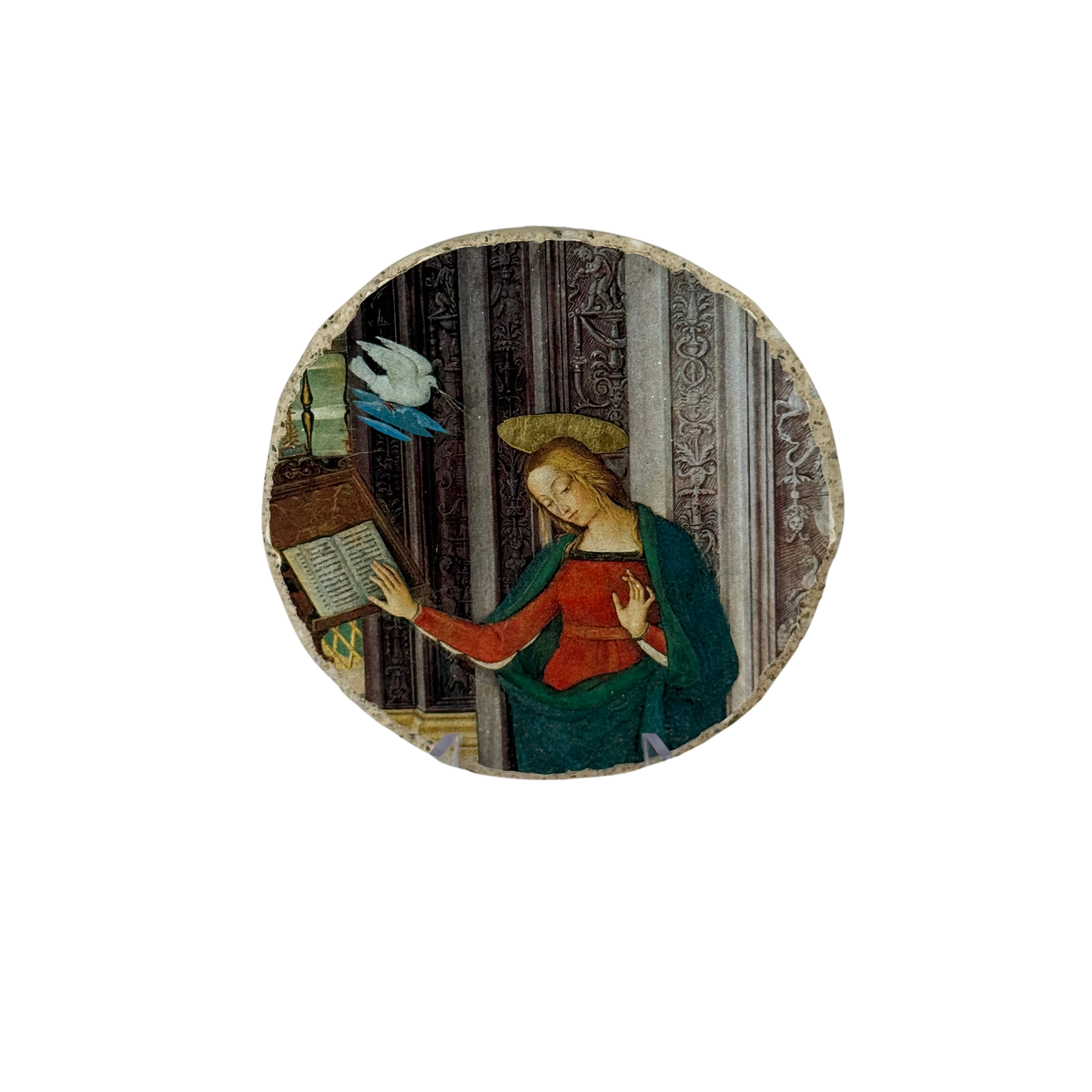 Medaglione fresco/calce  Annunciazione - Riproduzione - Pinturicchio - Decoro A