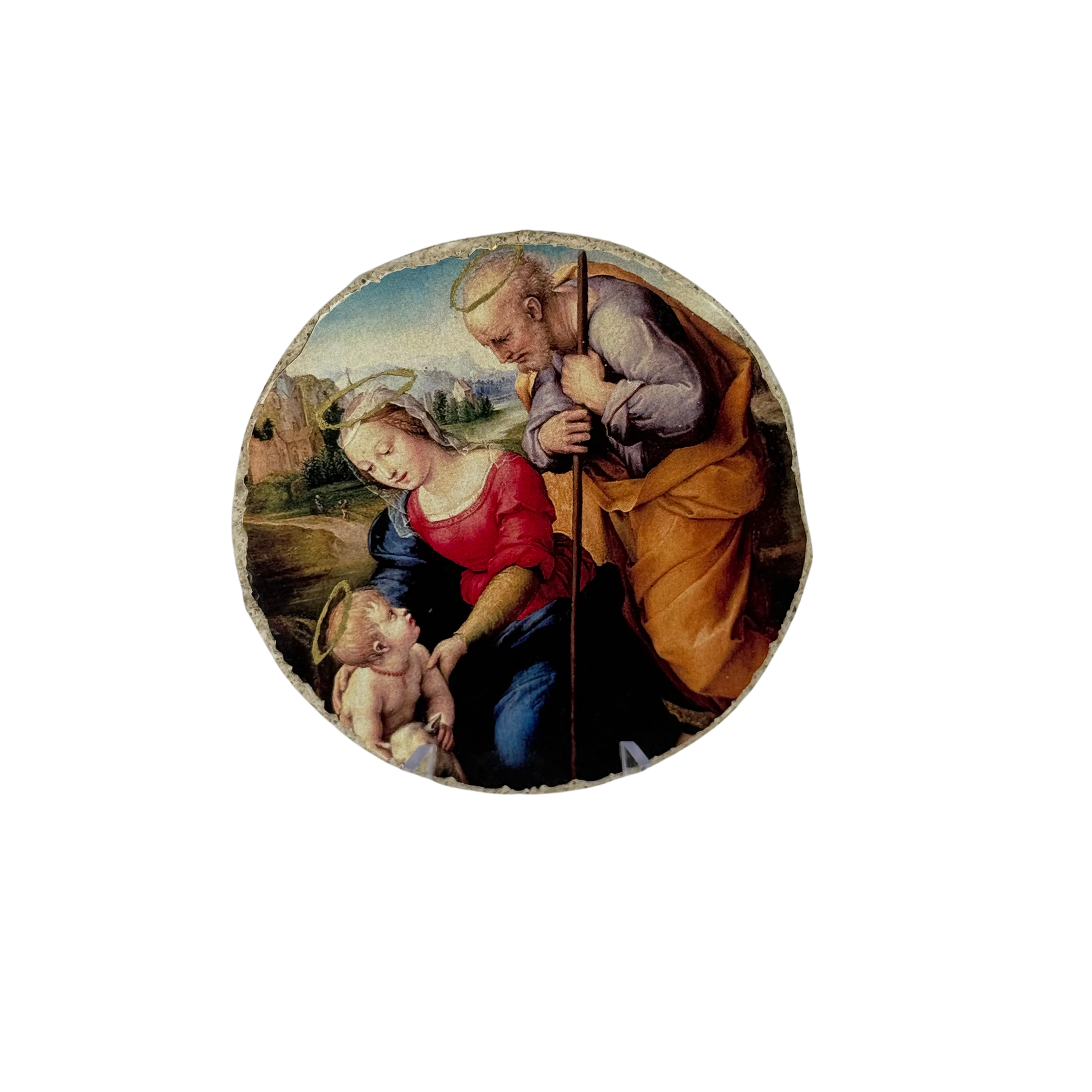 Fresh Medallion/Lime Holy Family with Lamb