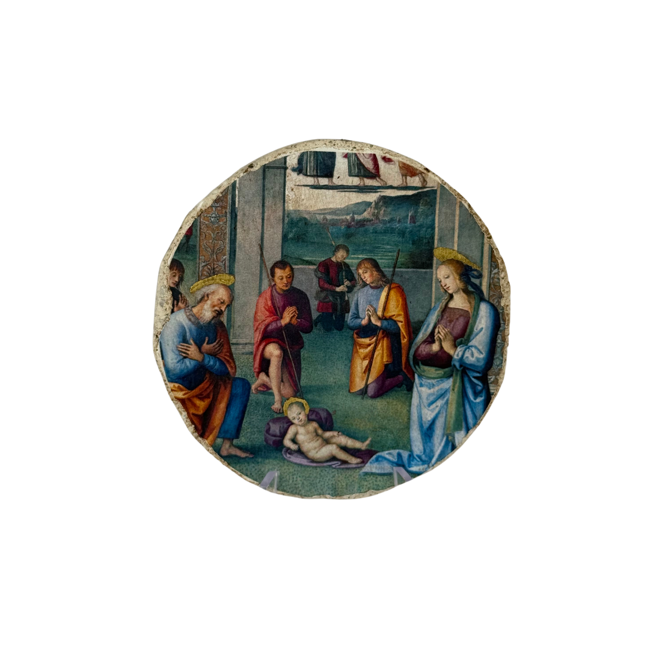 Medaglione fresco/calce  Natività - Riproduzione - Perugino