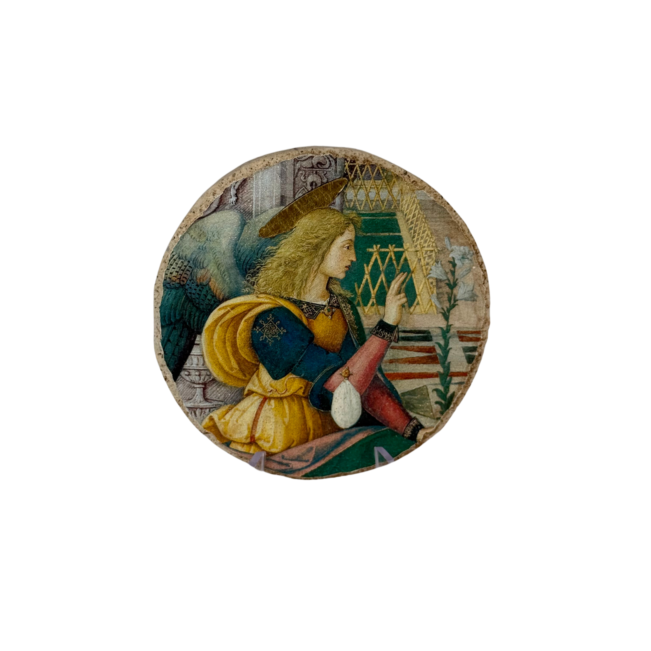 Fresh medallion/lime Part. Annunciation Angel
