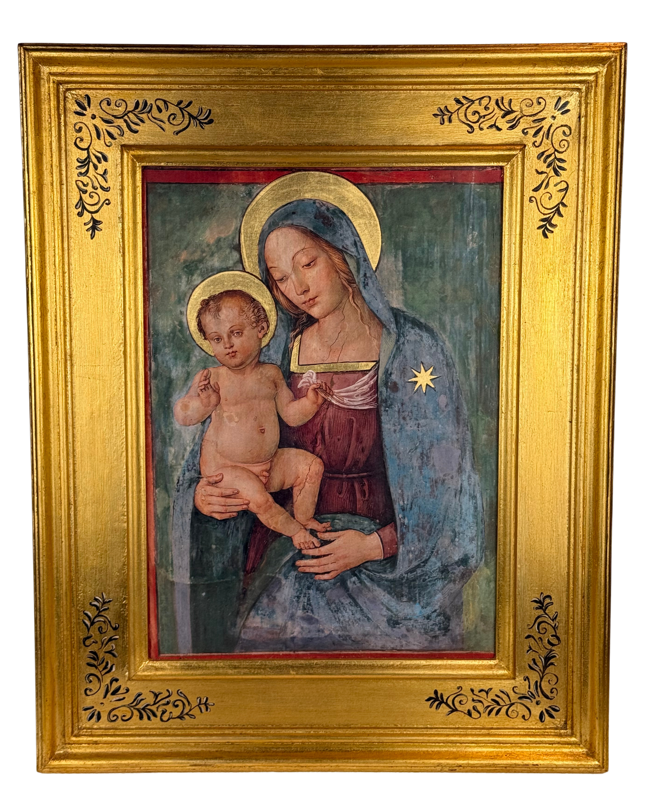 Oil on canvas painting - Madonna with Child - 49x61 cm