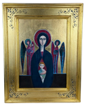 Painting Madonna with Child oil/canvas - 43x55 cm (Reproduction - Tisato)