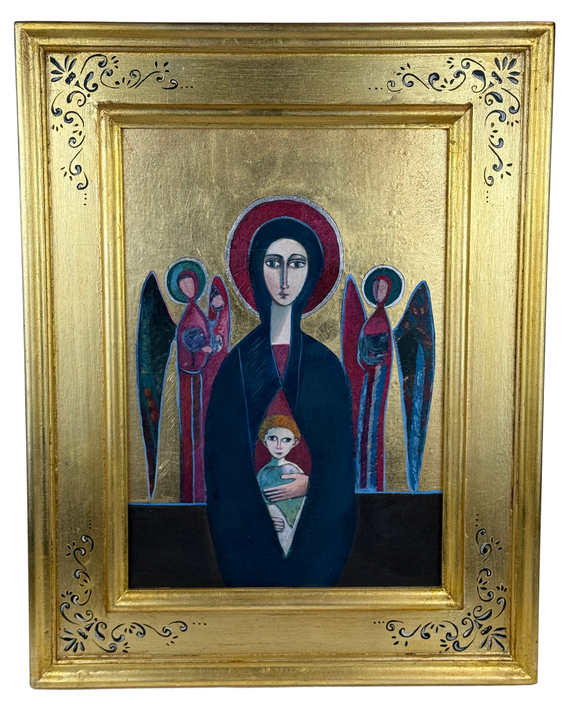 Painting Madonna with Child oil/canvas - 43x55 cm (Reproduction - Tisato)