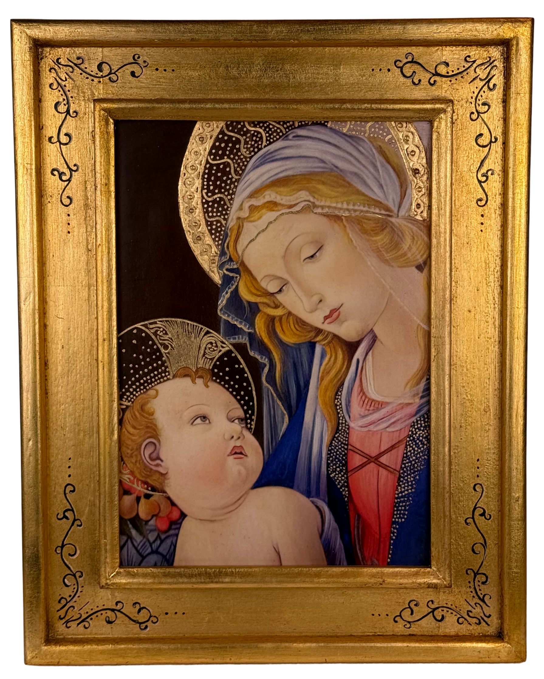 Quadro Madonna del Libro olio/tela