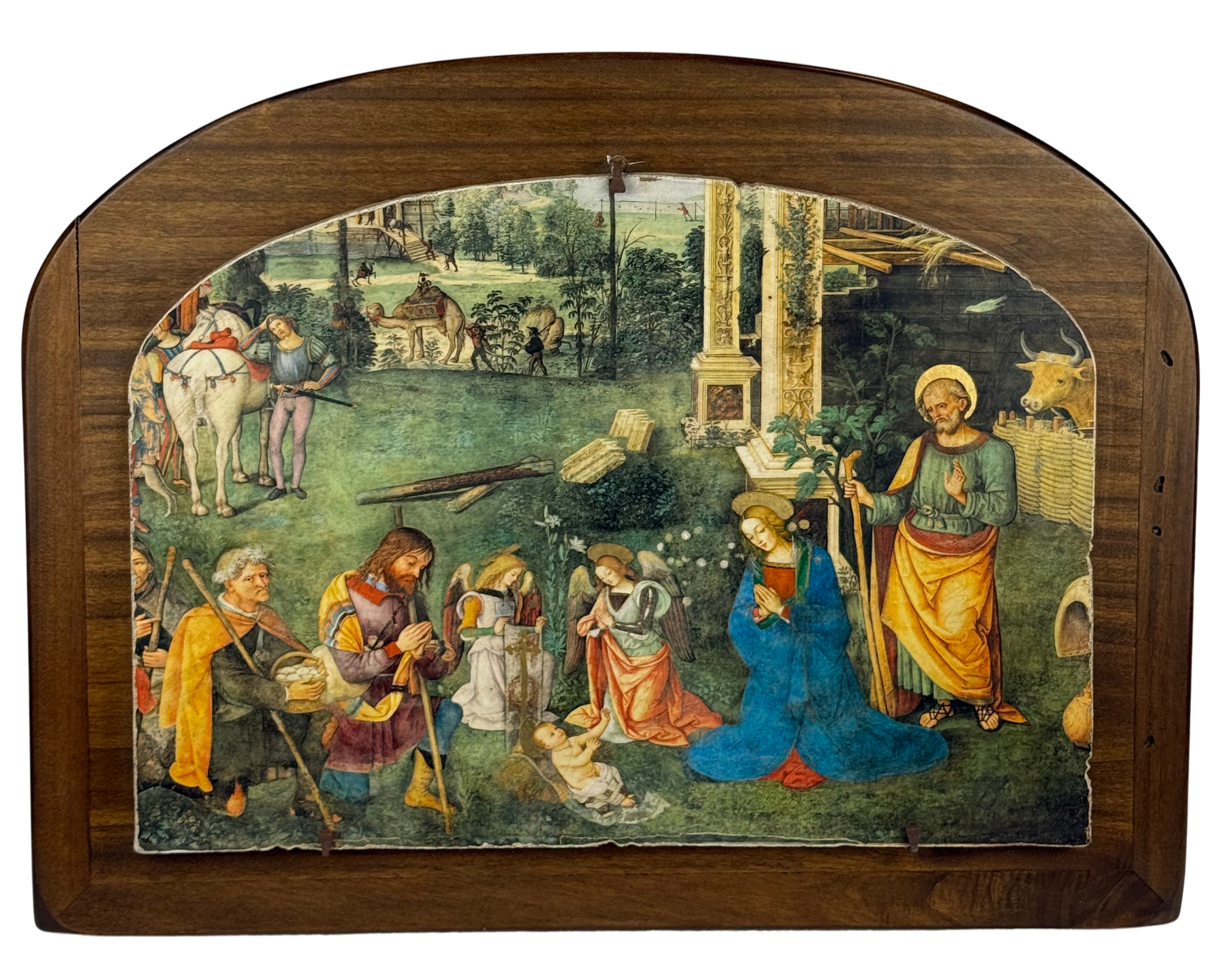 Quadro Natività fresco/calce corn.arrotond.