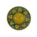 Piattino giallo/verde foglie rilievo