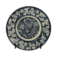 Piatto tondo blu pavone
