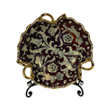 Fruttiera smerlata 3 manici serpe Rub/Oro