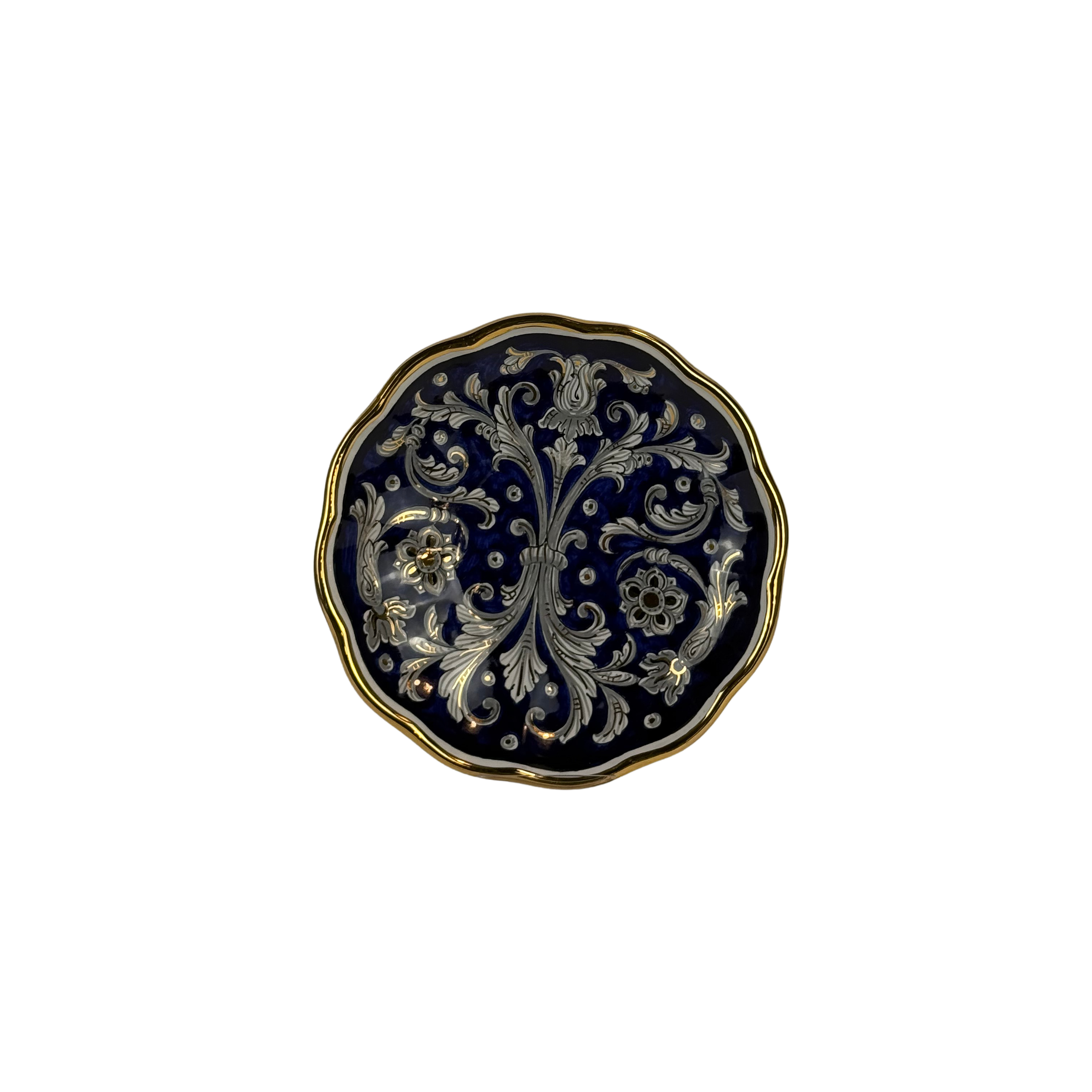 Piatto Blu/Oro smerlato - Ø20 cm